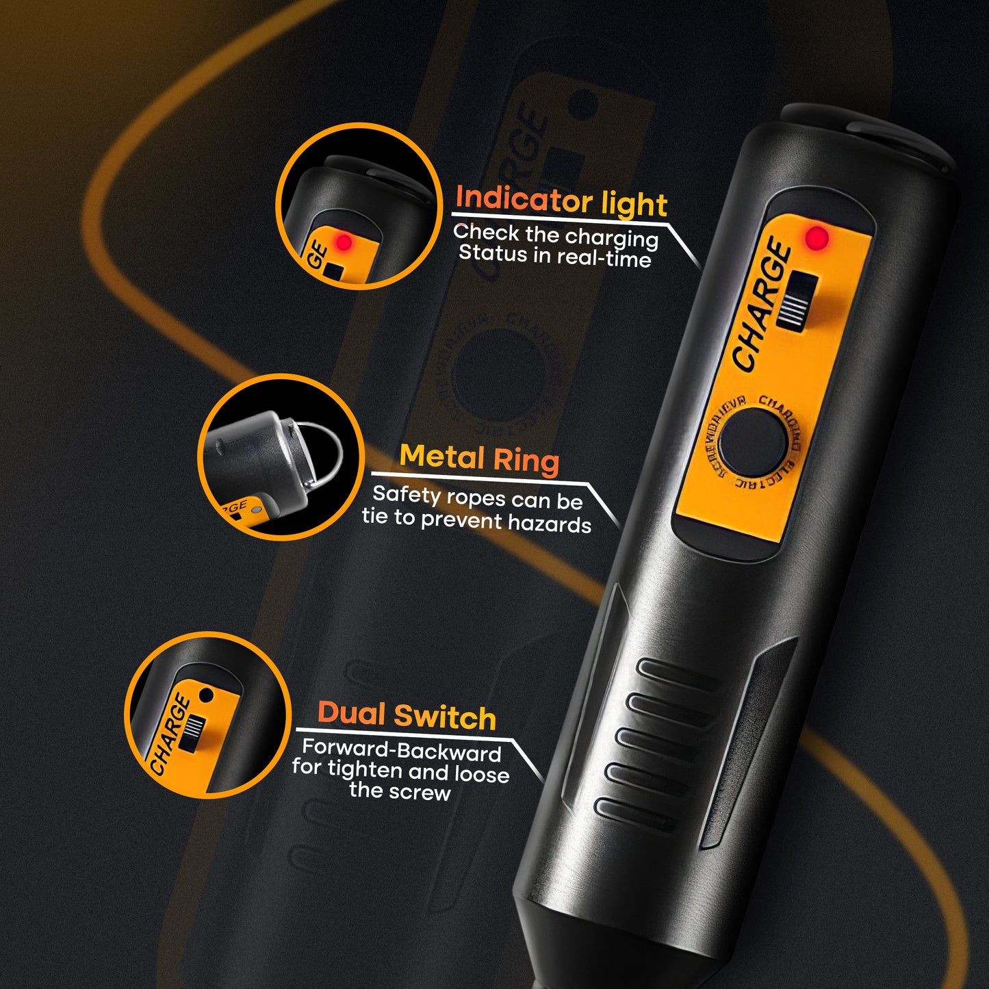 33-Piece ZENOVA Electric Screwdriver , 360 RPM, Reversible Cordless, 1200mAh Rechargeable with USB Charging