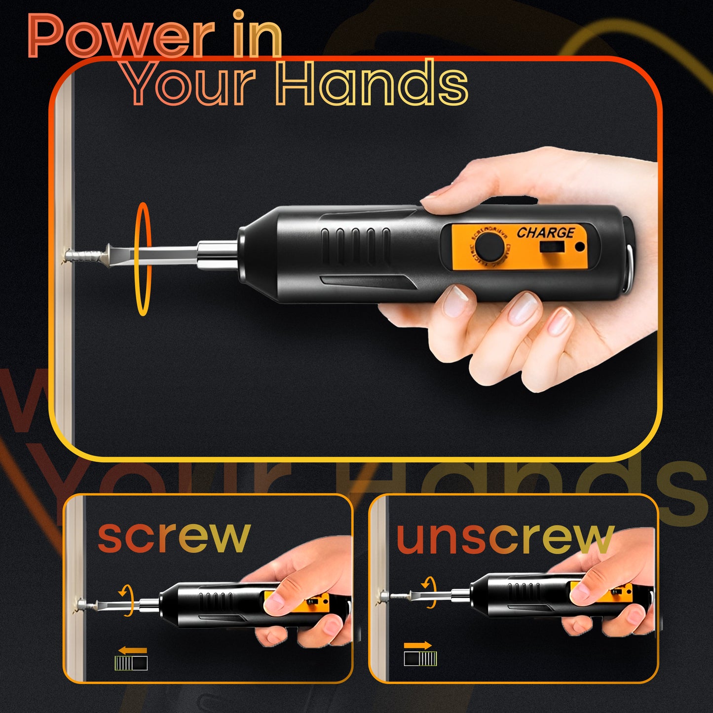 33-Piece ZENOVA Electric Screwdriver , 360 RPM, Reversible Cordless, 1200mAh Rechargeable with USB Charging