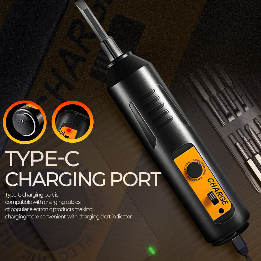 33-Piece ZENOVA Electric Screwdriver , 360 RPM, Reversible Cordless, 1200mAh Rechargeable with USB Charging